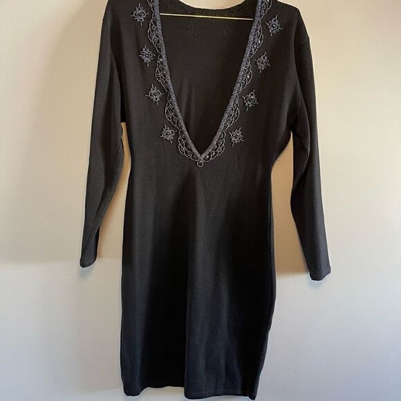 VTG Garland Long Sleeve Wool Blend Embellished Dress - Picture 4 of 16